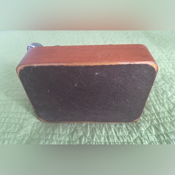 VINTAGE 4 SOLID STAINLESS STEEL SPERM WHALES ON WOODEN STAND-NAUTICAL DECOR - Picture 4 of 10